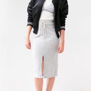 Silence + Noise Sporty Tie-Front Midi Skirt small